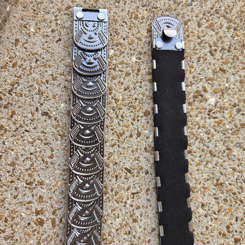 VTG Silver Stretch Belt | Southwestern Concho Western Boho Statement Belt M/L - Picture 9 of 9